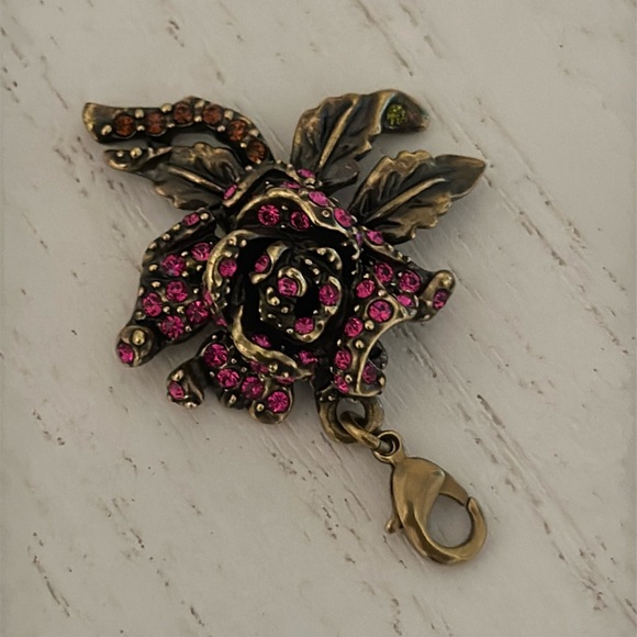 Heidi Daus Swarovski Crystal Rose Charm with Lobster Claw Clasp - Picture 6 of 12